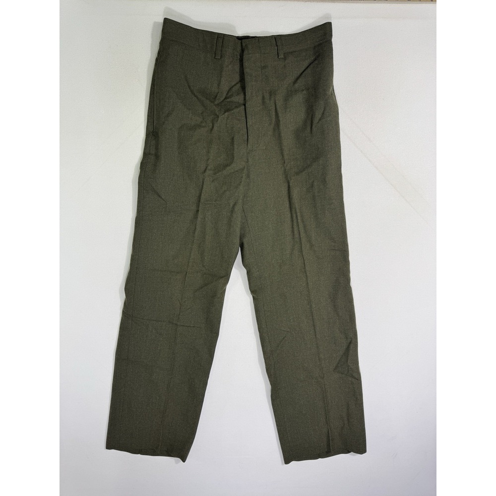 Military Issue Mens Pants 32R (30x29) Army Green Wool Trousers Class 1 Serge VTG